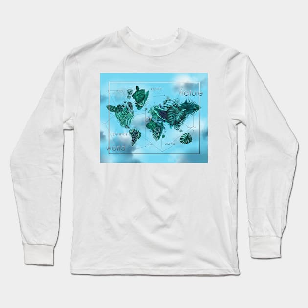 world map leaves Long Sleeve T-Shirt by BekimART